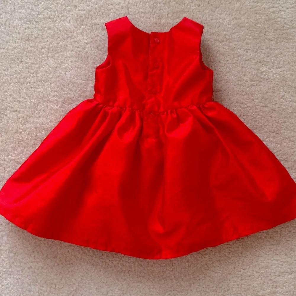 Carter’s Red Taffeta And Crinoline Formal Flower Girl Dress Size 9 mos